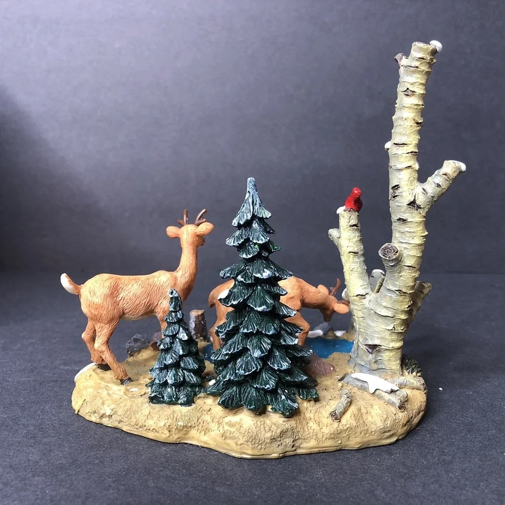 Vintage 2000 Lemax Coventry Cove Testing the Water Reindeer Figurine with Box